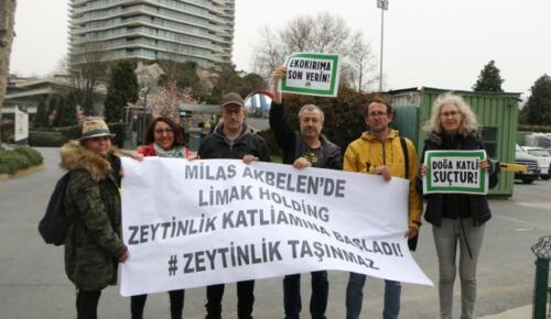 ekolojistler Zorlu’nun evinde Limak’ı protesto etti