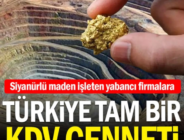 Siyanürlü maden işleten yabancı firmalara Türkiye tam bir KDV cenneti