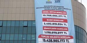 2024 bütçesi 12 milyar TL olan AKP’li eski yönetimin borçları belediye binasına asıldı